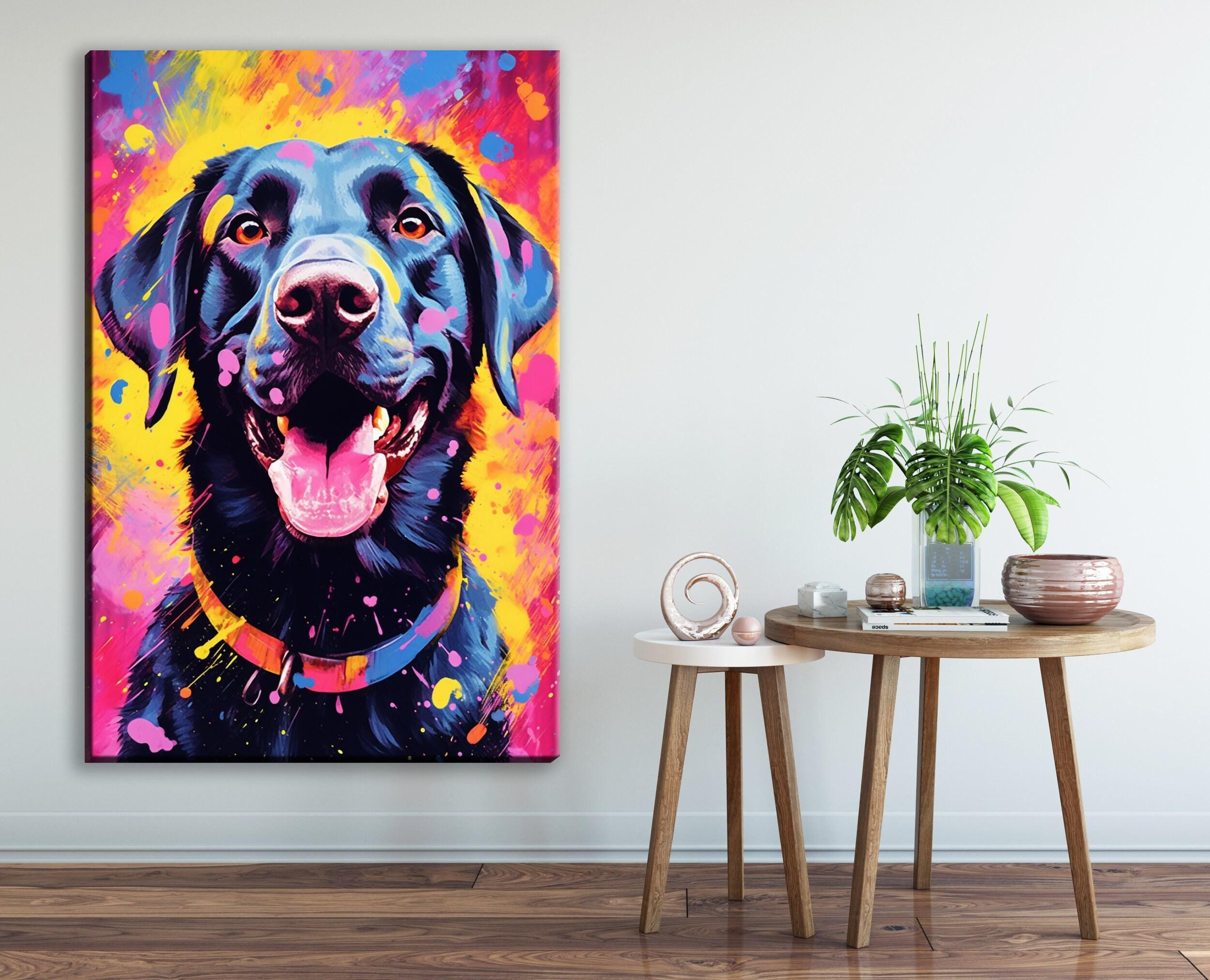 Black Labrador Canvas - Large Canvas Print With Scratch Resistant Coating & Wooden Frame Art