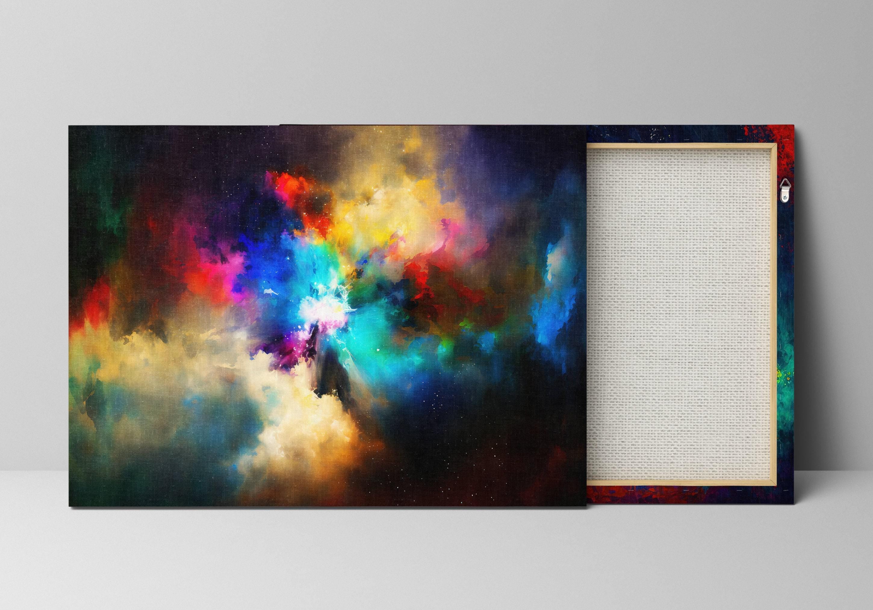 Nebula Canvas Art – Colorful Celestial Space Painting | Gallery-Wrapped Giclée Print