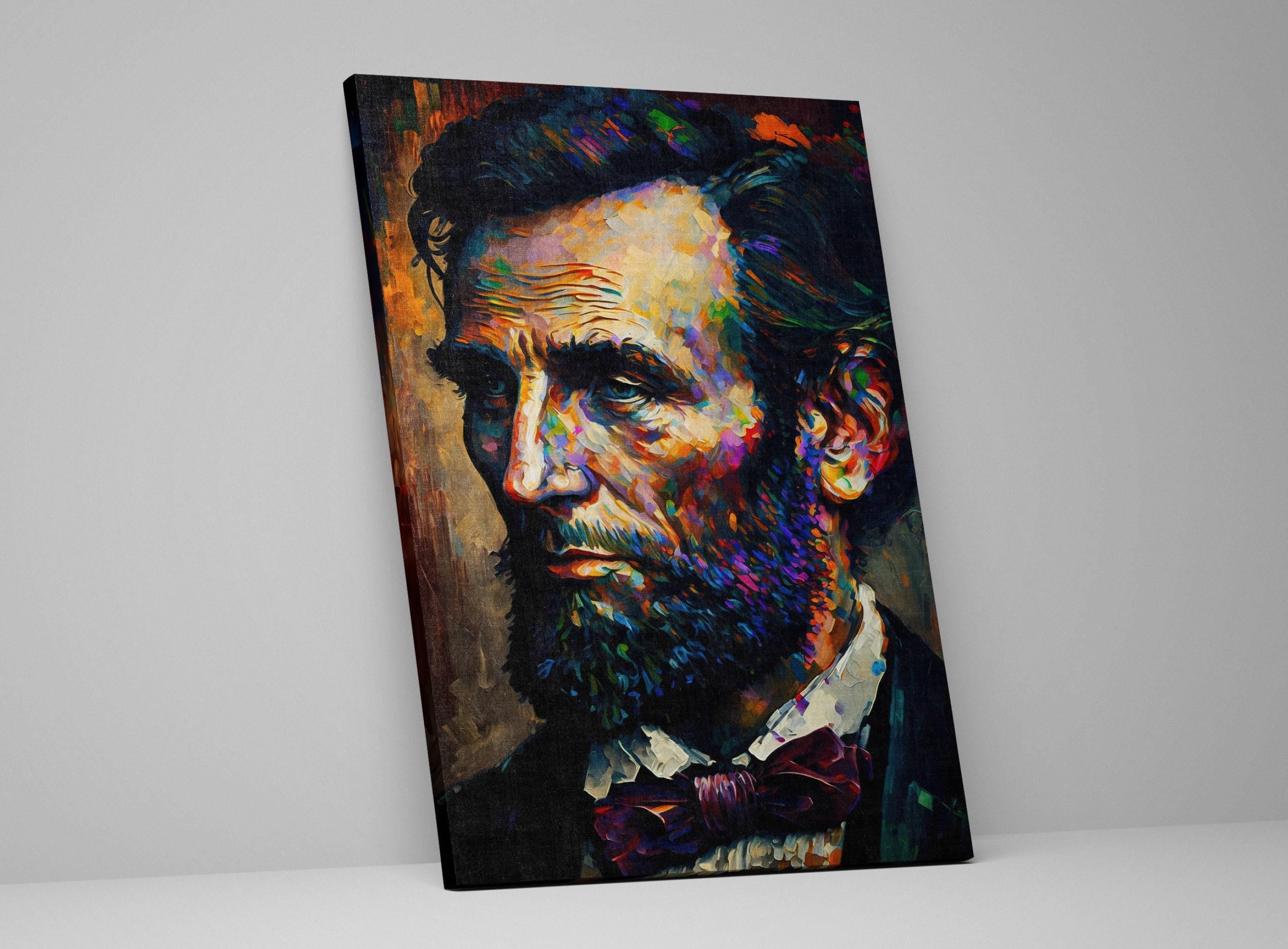 Abraham Lincoln Canvas Print – Presidential Portrait on Gallery Ready Wood Frame