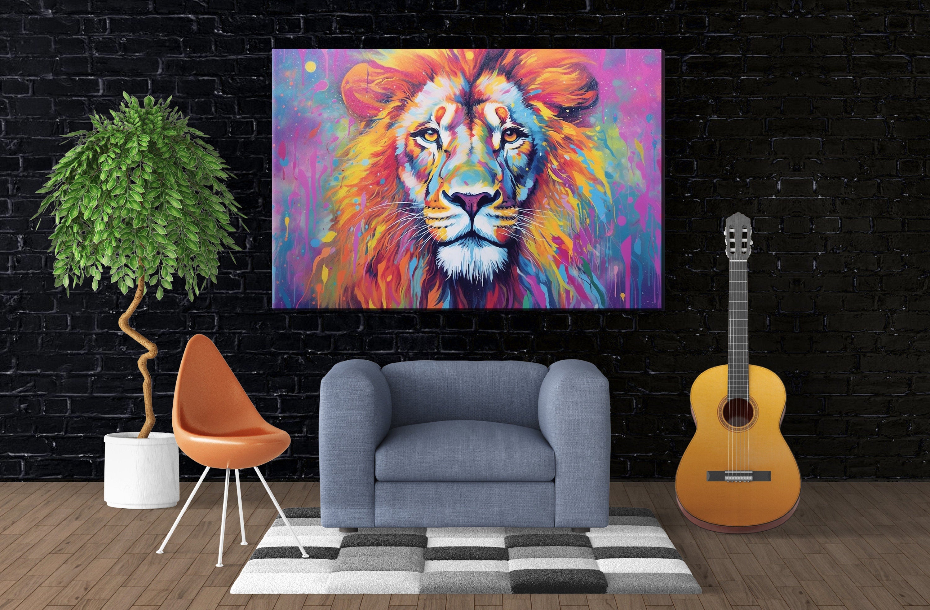 Lion Canvas Print – Regal Roar Portrait on Gallery Wrapped Artist Grade Canvas