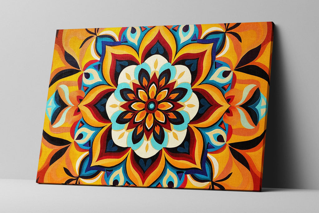 Boho Wall Art - Extra Large Gallery Wrapped Canvas | Colorful Abstract Patterned Painting