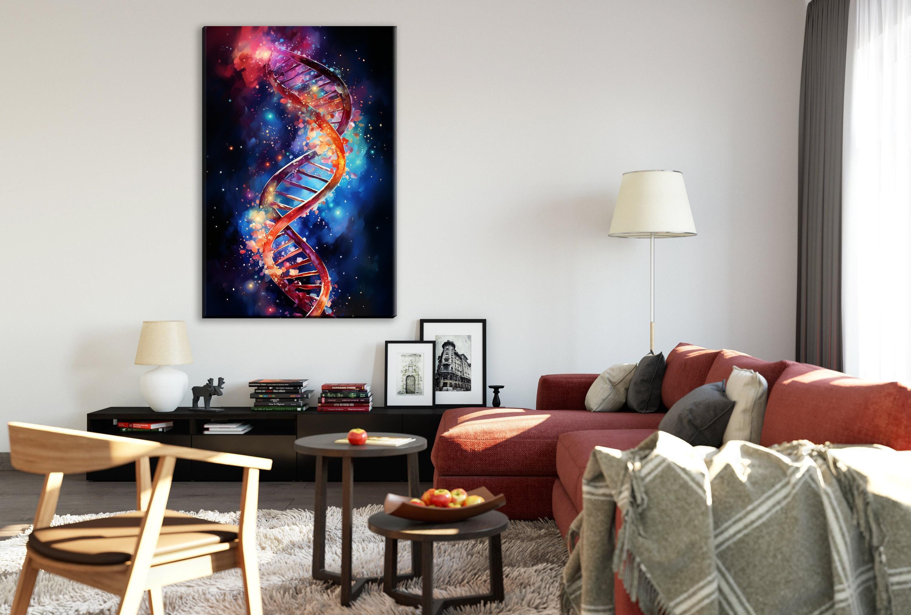 DNA Canvas Wall Art – Large Double Helix Artwork With Scratch Resistant Coating