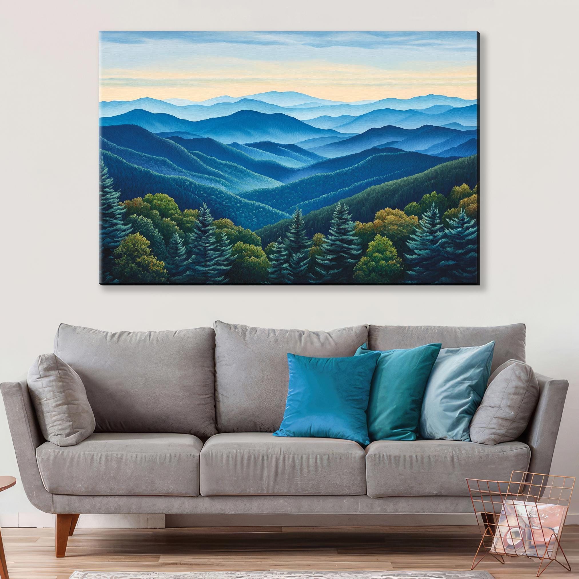 Blue Ridge Mountains Canvas - Extra Large Mountain Wall Art | Gallery Wrapped, Ready to Hang