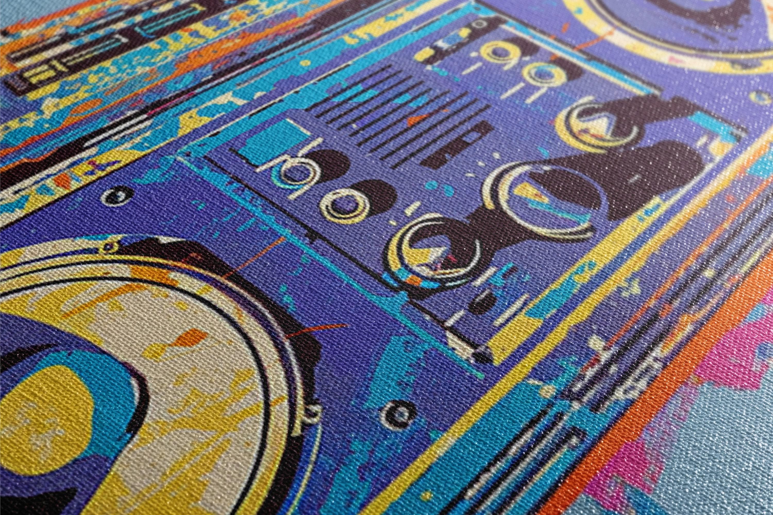 Retro Boombox Wall Art - Pop Art Canvas Print | Extra Large Gallery Wrapped Canvas