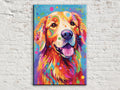 Golden Retriever Canvas Art | Dynamic Dog Painting on Large Gallery Ready Canvas