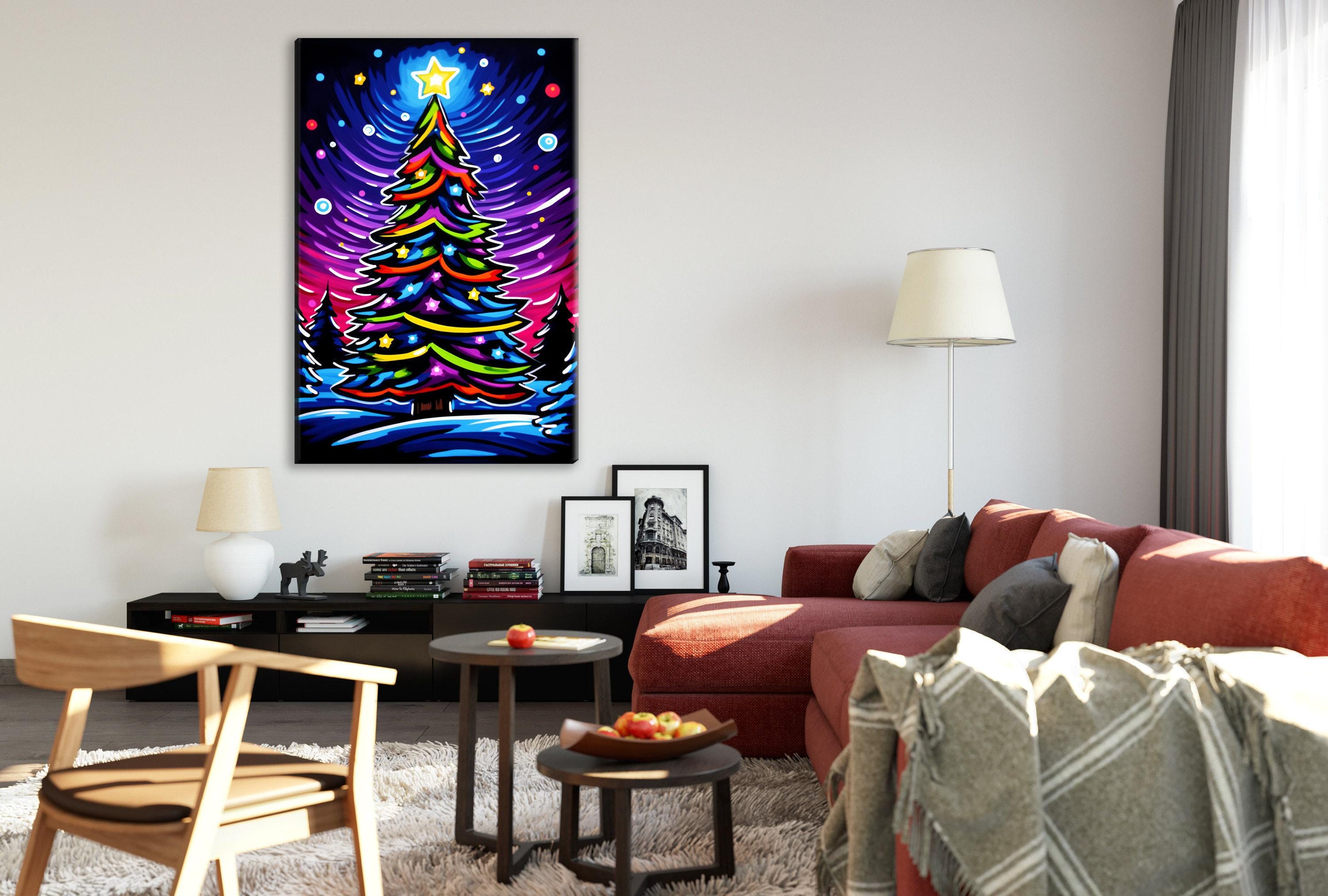 Christmas Tree Canvas Art - Elegant Holiday Wall Decor | Gallery Wrapped Canvas Print
