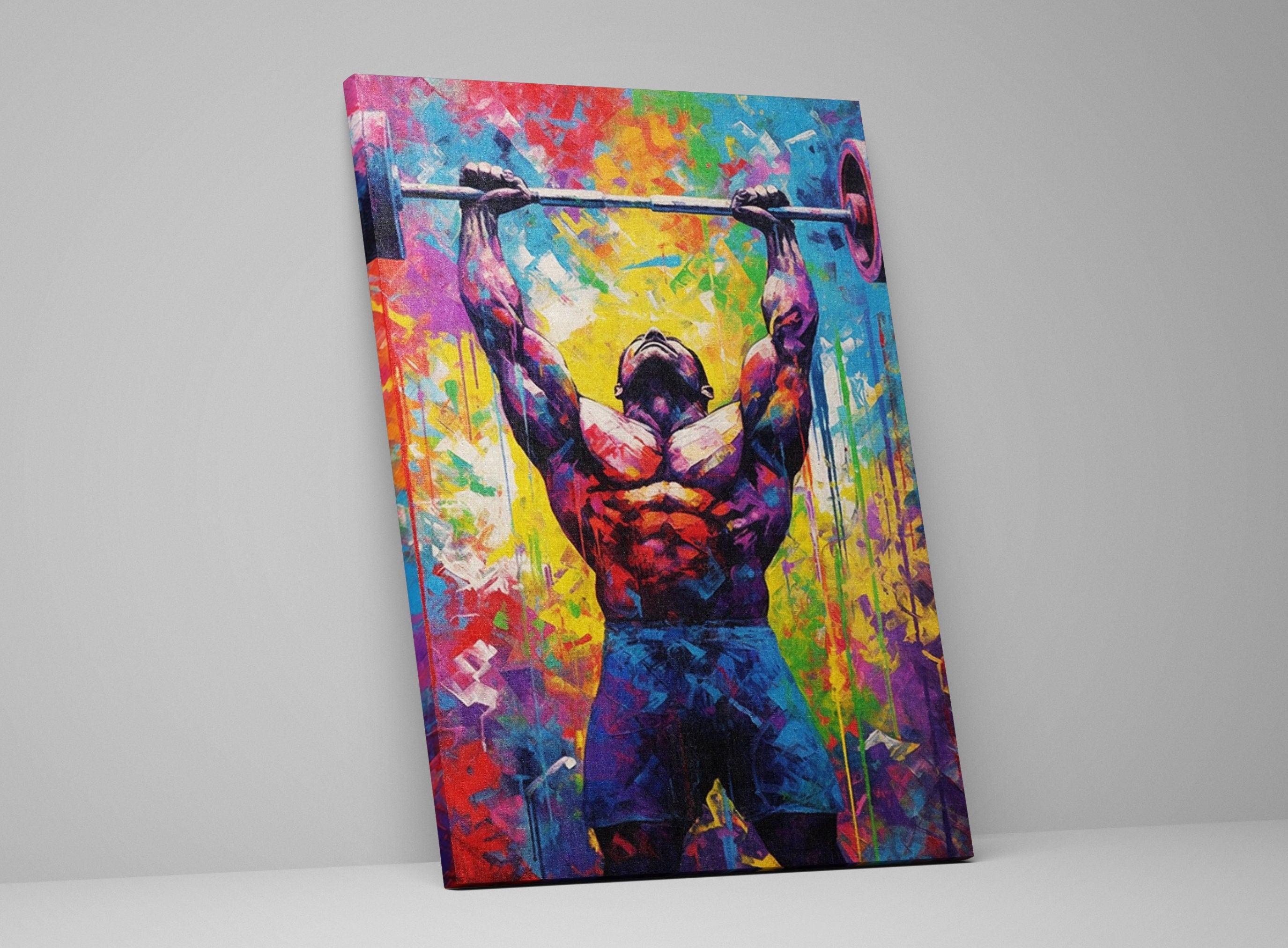 Bodybuilder Gym Wall Art – Large Deadlift Workout Canvas Print | Sculpted Physique Decor