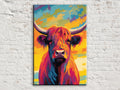 Highland Cow Canvas - Large Rustic Wall Artwork With Scratch Resistant Coating