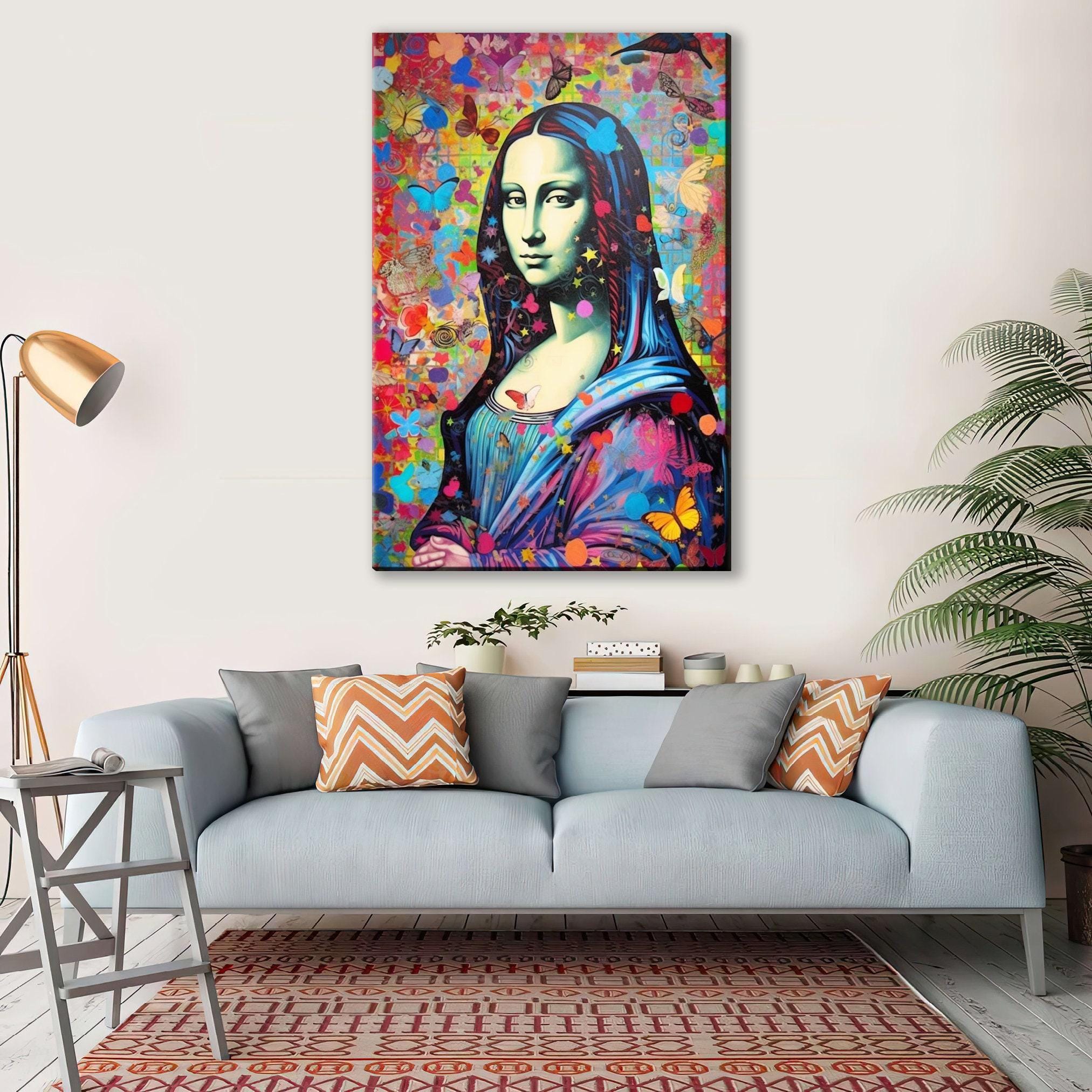Mona Lisa Pop Art - Large Canvas Art | Vibrant Wall Decor | Gallery Ready Artwork