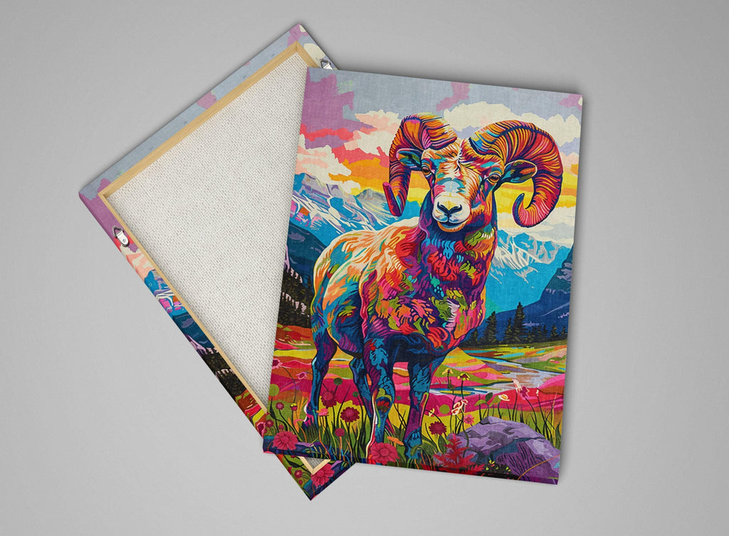 Bighorn Sheep Print - Southwest Art Print | Gallery Wrapped Canvas, Nature Wall Decor