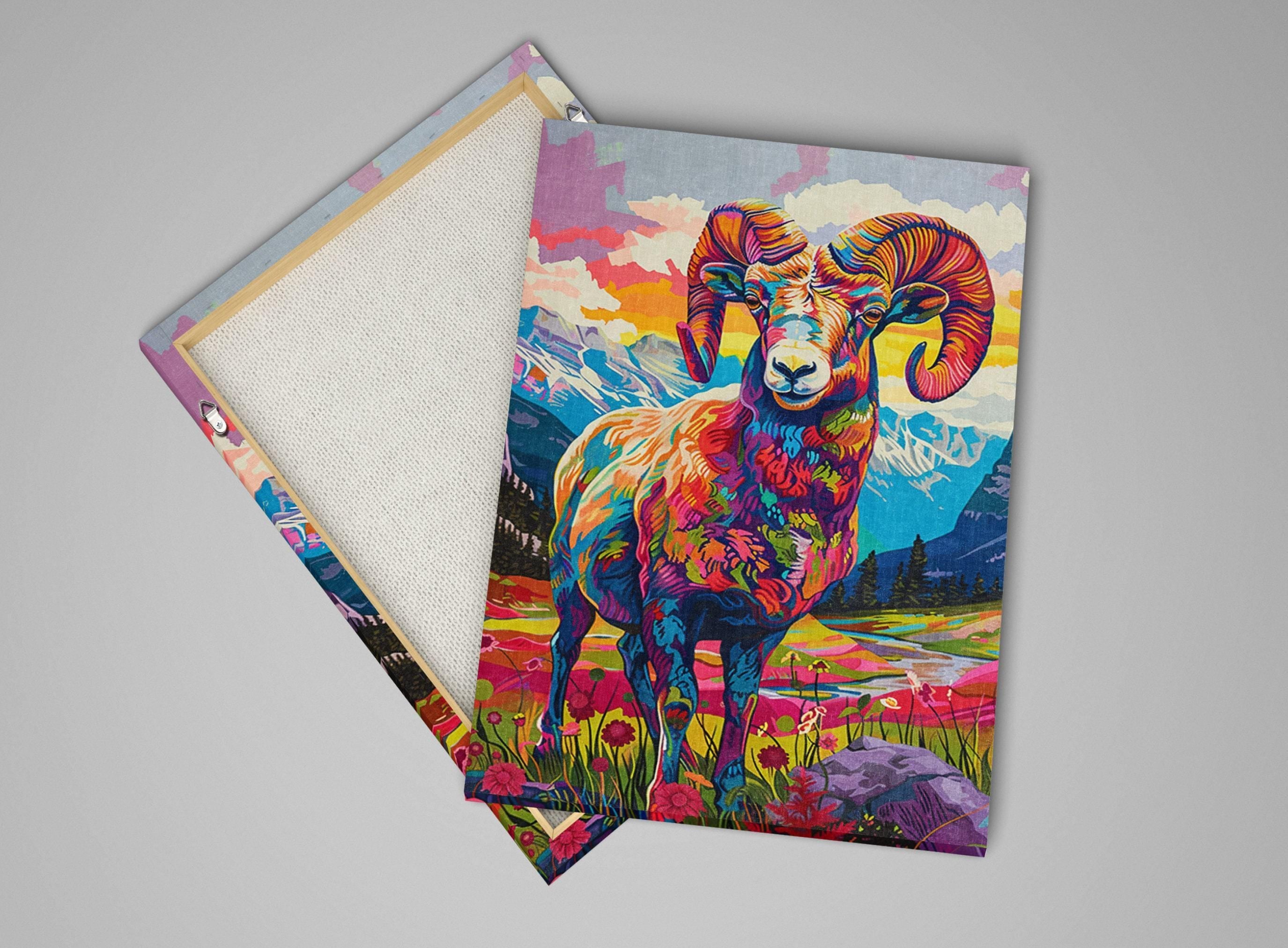 Bighorn Sheep Print - Southwest Art Print | Gallery Wrapped Canvas, Nature Wall Decor