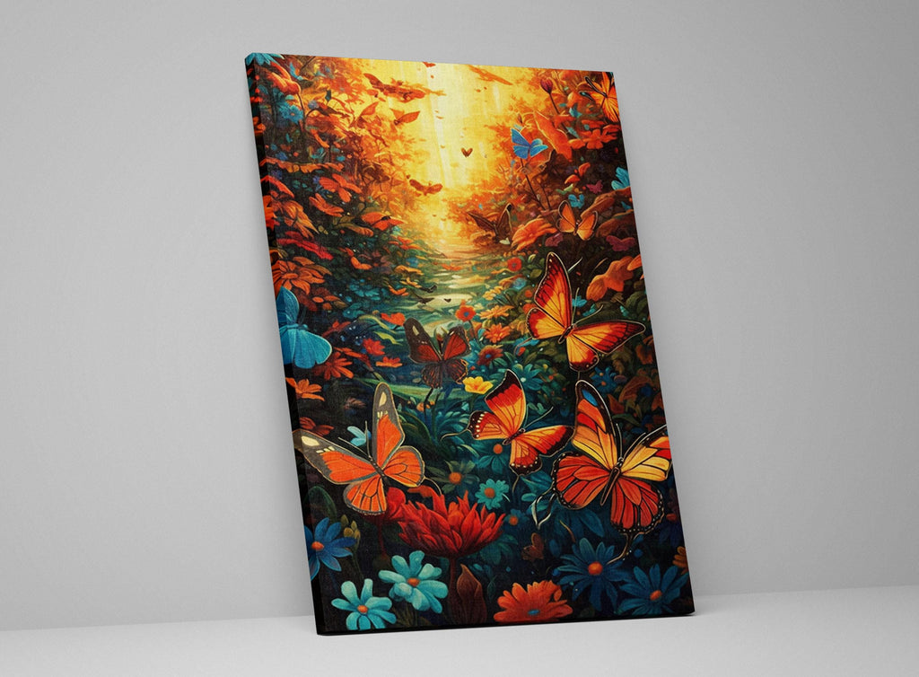 Butterfly Canvas Art – Large Colorful Nature Art With Monarch Butterfly Print
