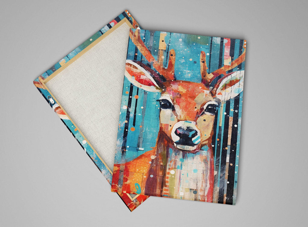 Reindeer Canvas Art - Festive Holiday Wall Decor | Extra Large Giclee Print