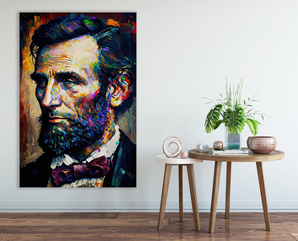 Abraham Lincoln Canvas Print – Presidential Portrait on Gallery Ready Wood Frame