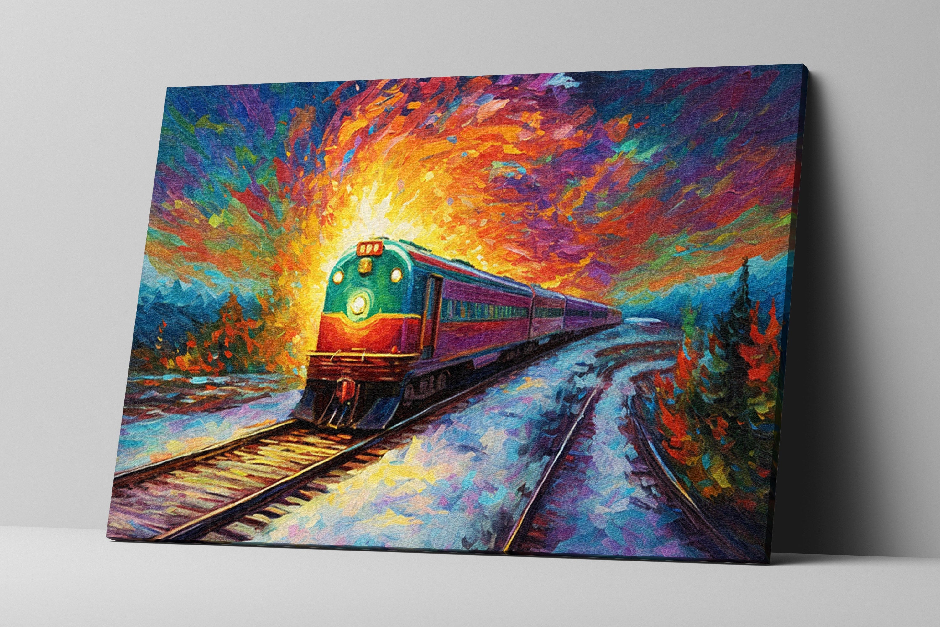 Railroad Cargo Print - Large Gallery Wrapped Canvas | Freight Train Art