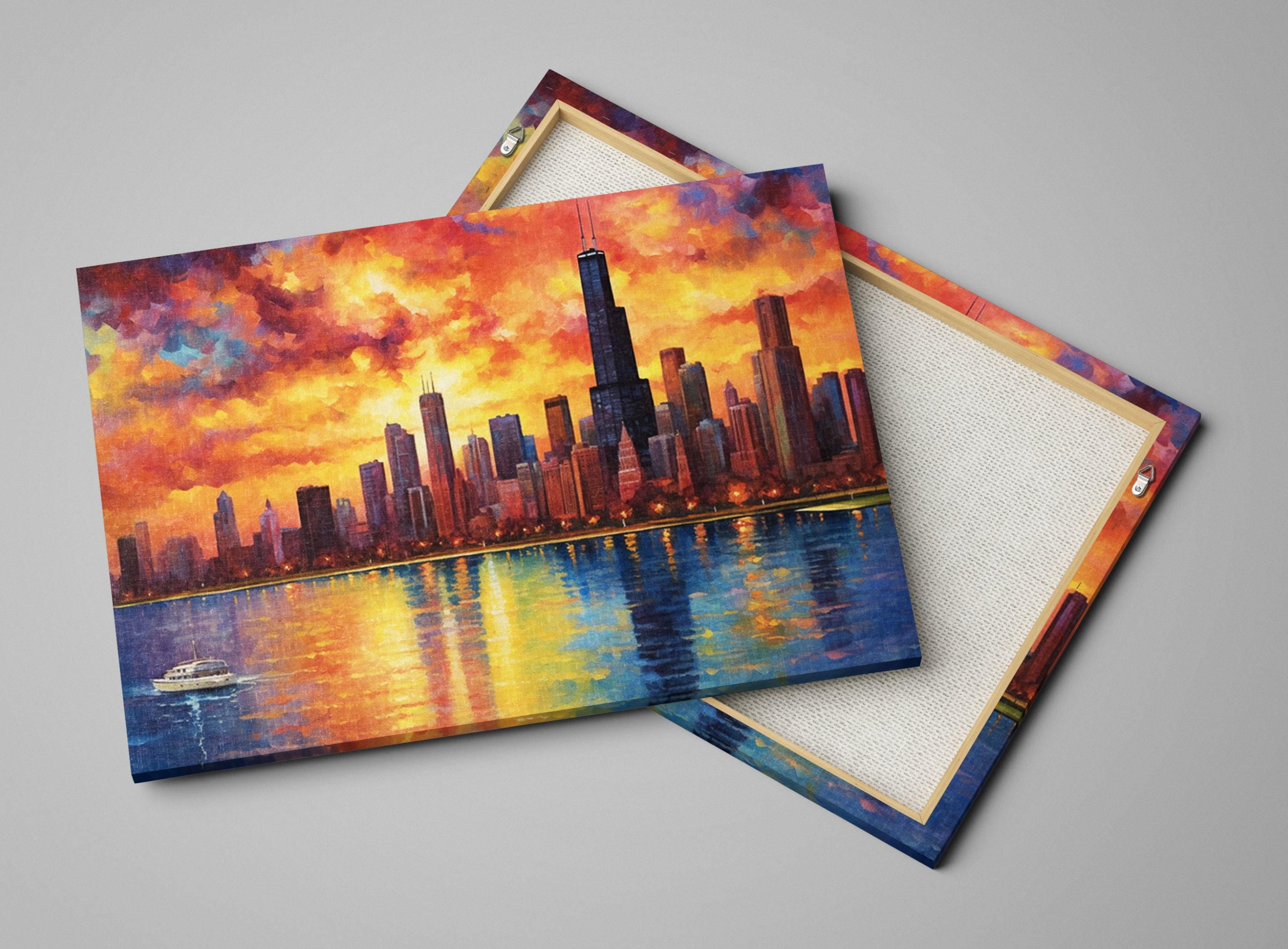Chicago Skyline Canvas – Large Canvas Art | Urban Wall Decor & Modern Chicago Painting