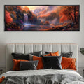Fall Scene Canvas - Panoramic Wall Art | Rustic Autumn Decor | Gallery Wrapped, Ready to Hang