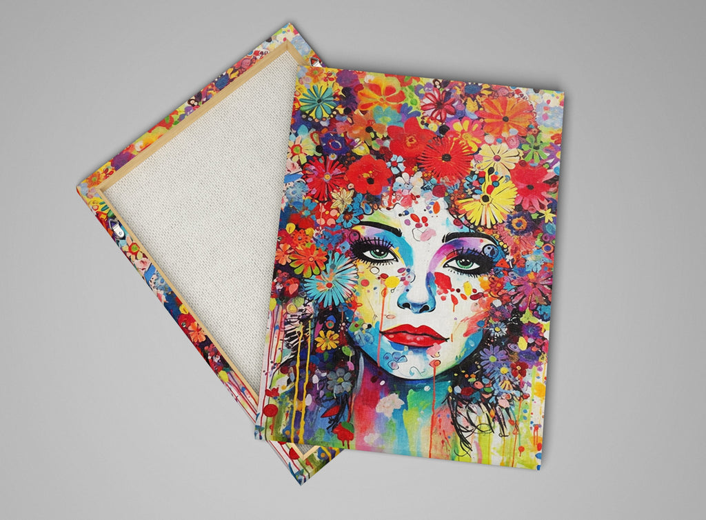 Feminine Pop Art - Fashion Canvas Wall Art Print | Large Female Face Canvas