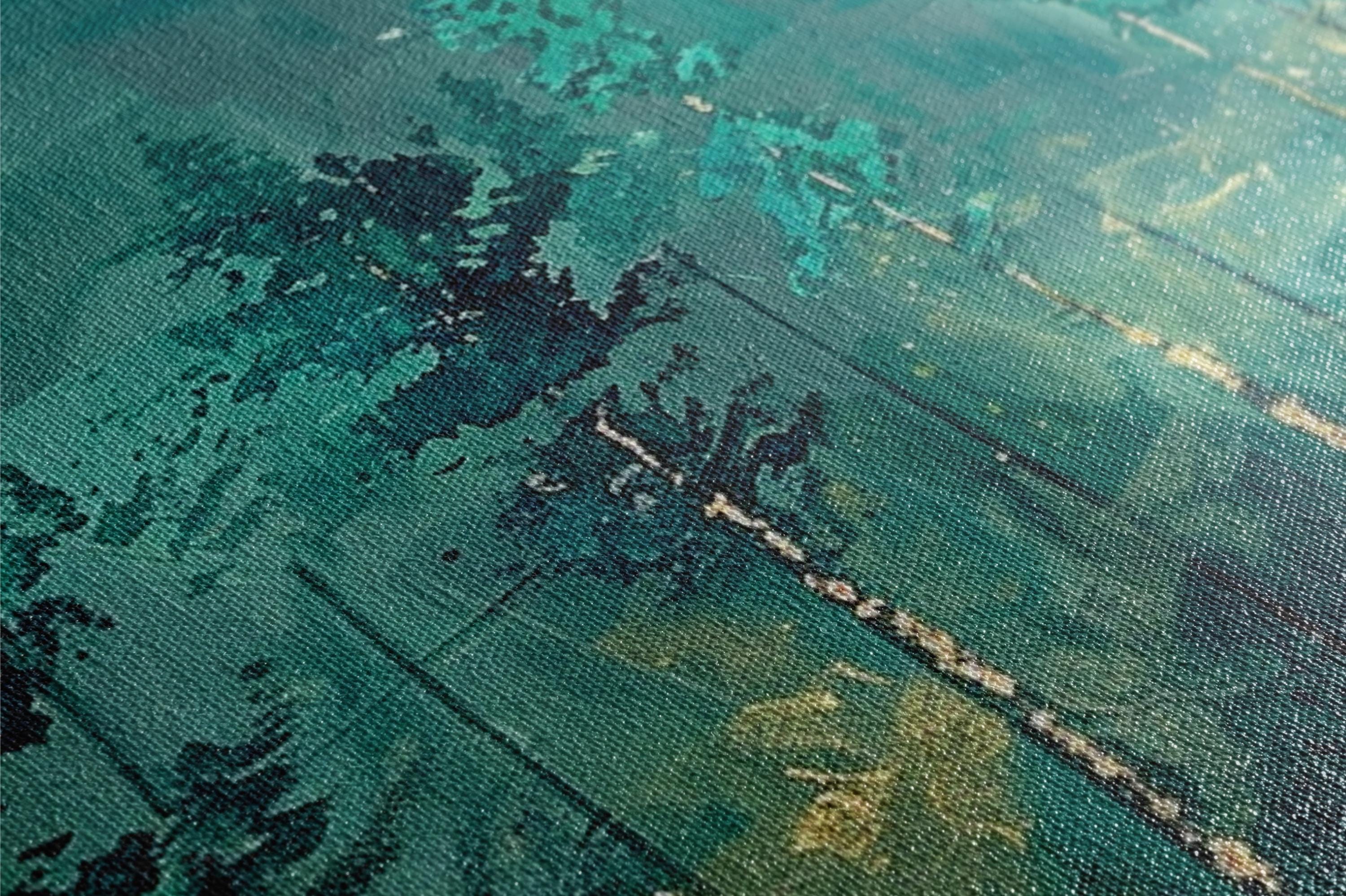 a close up of a painting of a tree