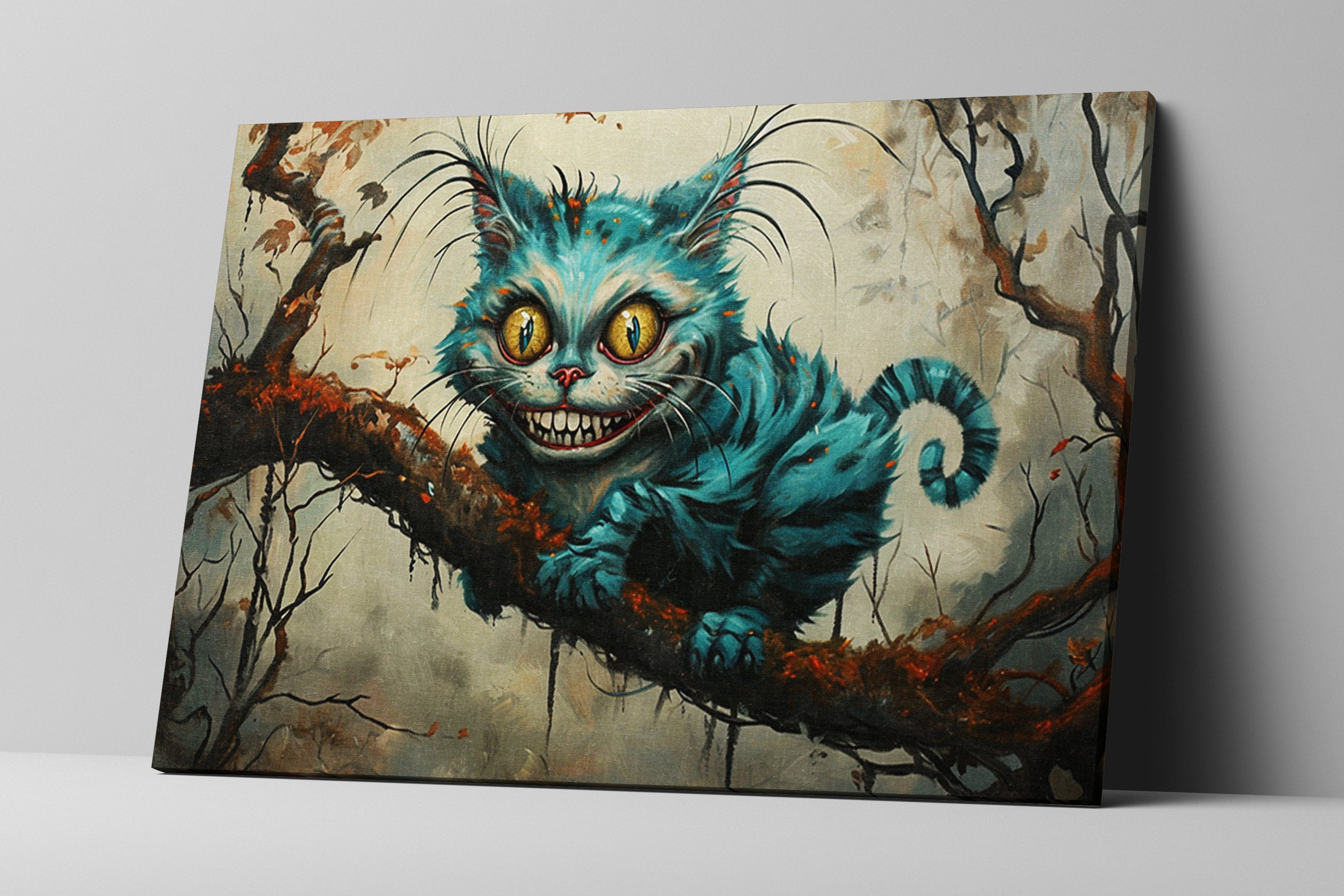 Cheshire Cat Wall Art - Gallery Wrapped Canvas Print with Scratch Resistant Coating
