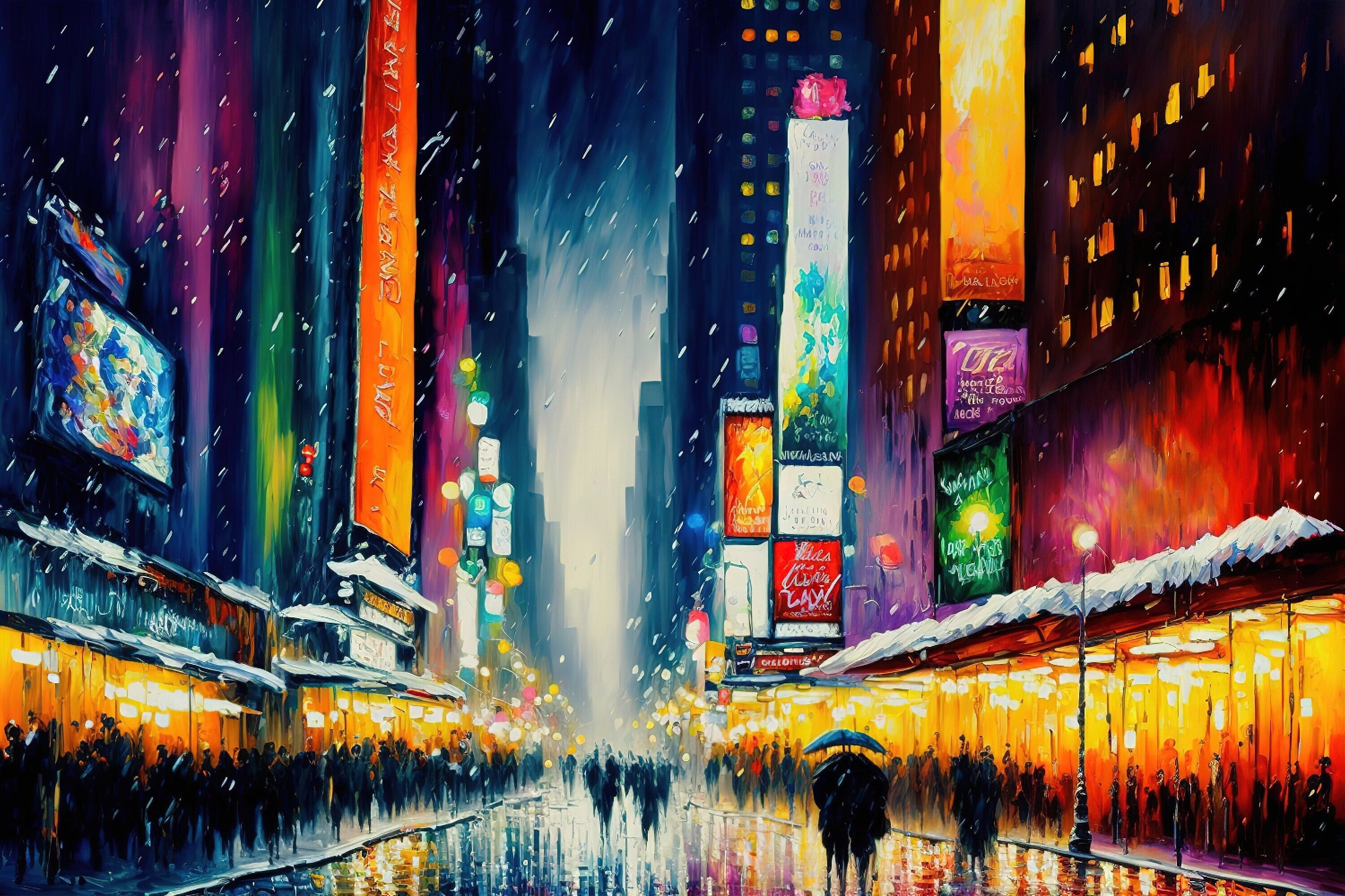 Times Square Canvas Print - Vibrant New York City Art on Gallery Ready Wooden Frame