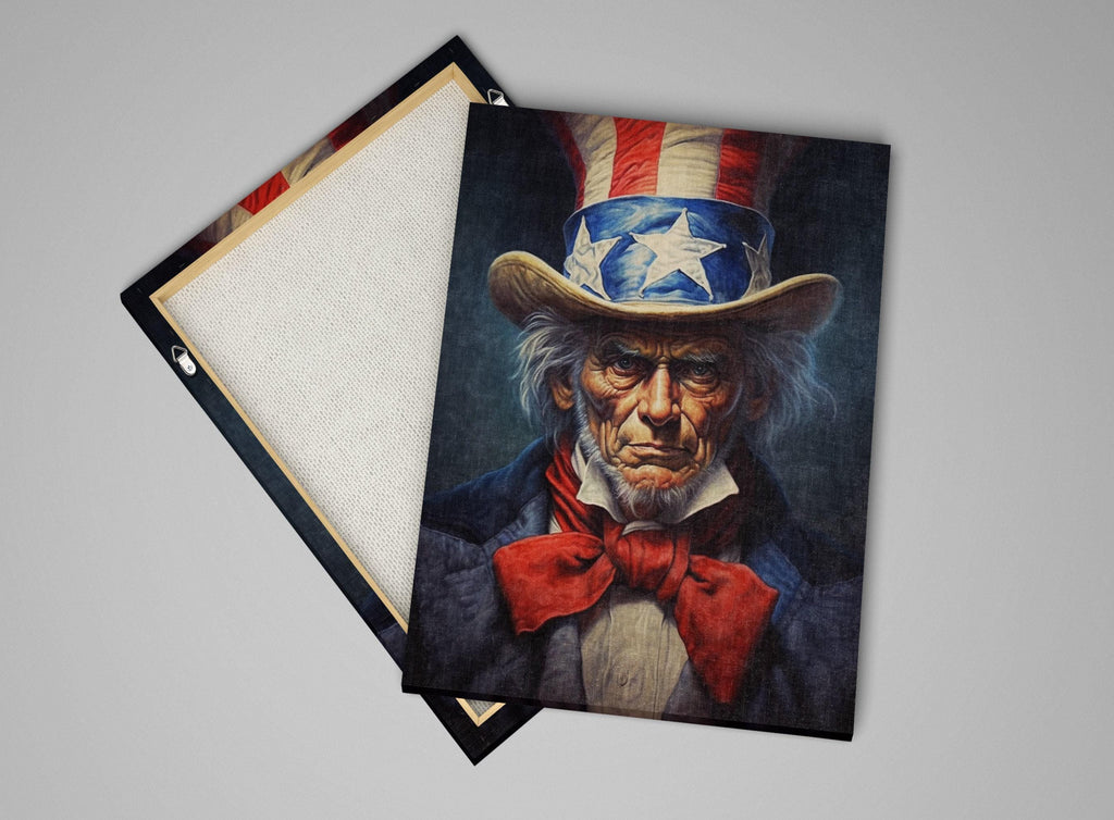 Uncle Sam Canvas Art – Patriotic Wall Art | Large Canvas Print With Wood Frame