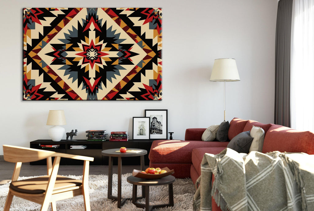 Native American Canvas – Large Tribal Wall Art on Gallery Wrapped Canvas, Ready to Hang