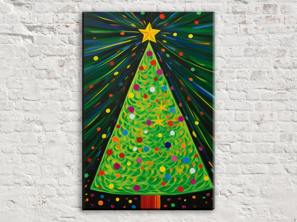 Christmas Tree Art - Abstract Christmas Tree Canvas Print | Festive Home Decor, Ready to Hang