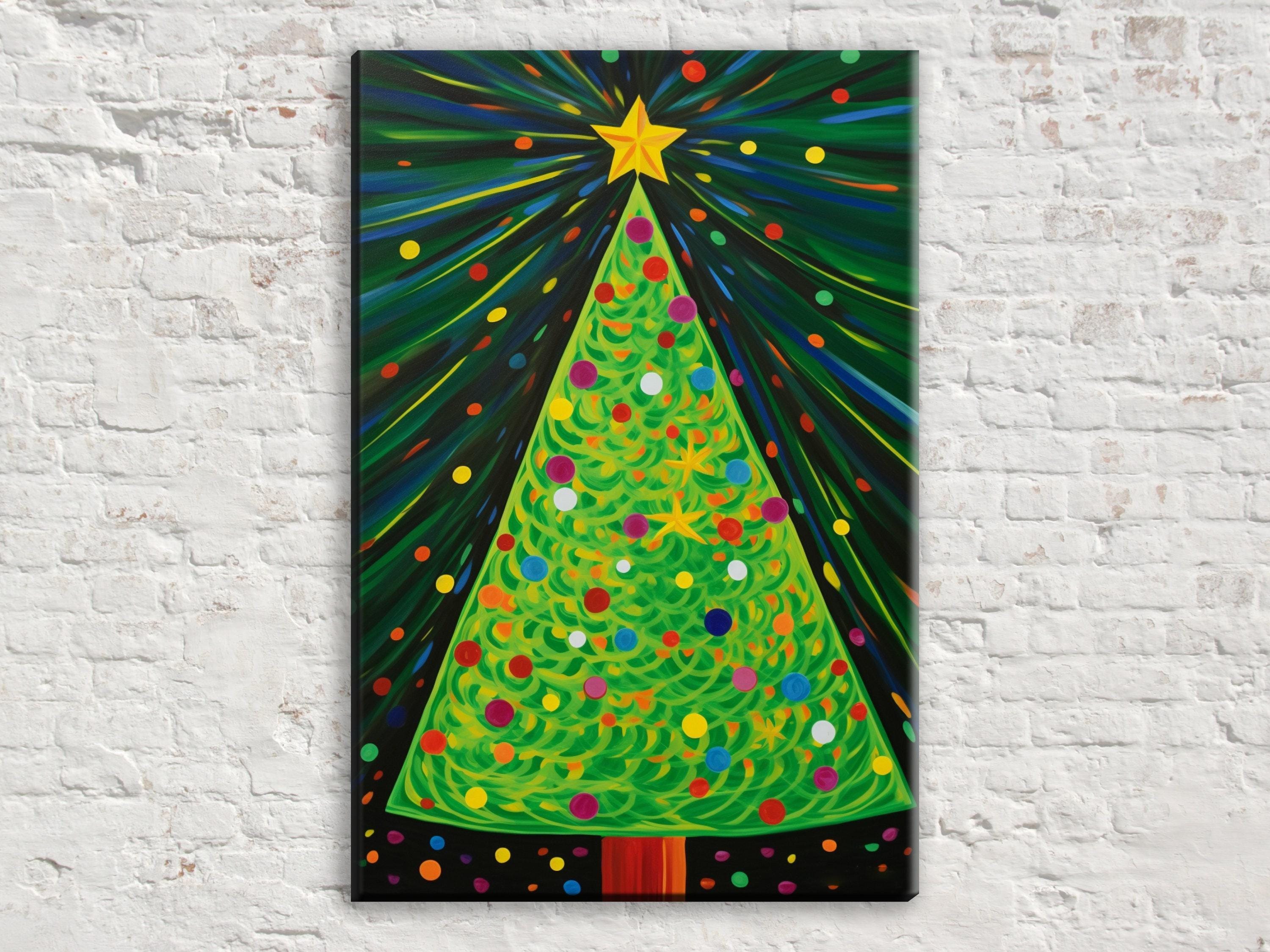 Christmas Tree Art - Abstract Christmas Tree Canvas Print | Festive Home Decor, Ready to Hang