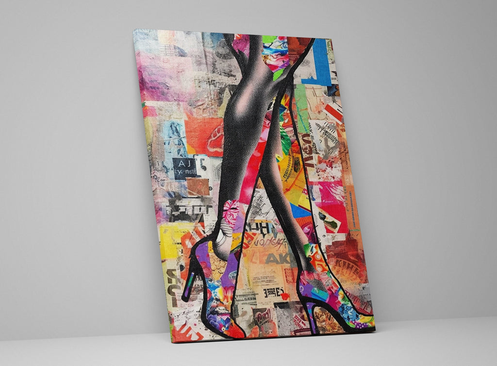 Woman Legs Canvas - Large Canvas Wall Art | Modern Collage Fashion Decor