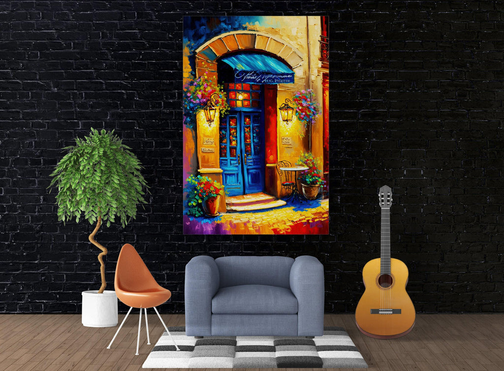 Paris Painting Canvas – Colorful Parisian Canvas Art with Wooden Frame & Fade Resistant Ink