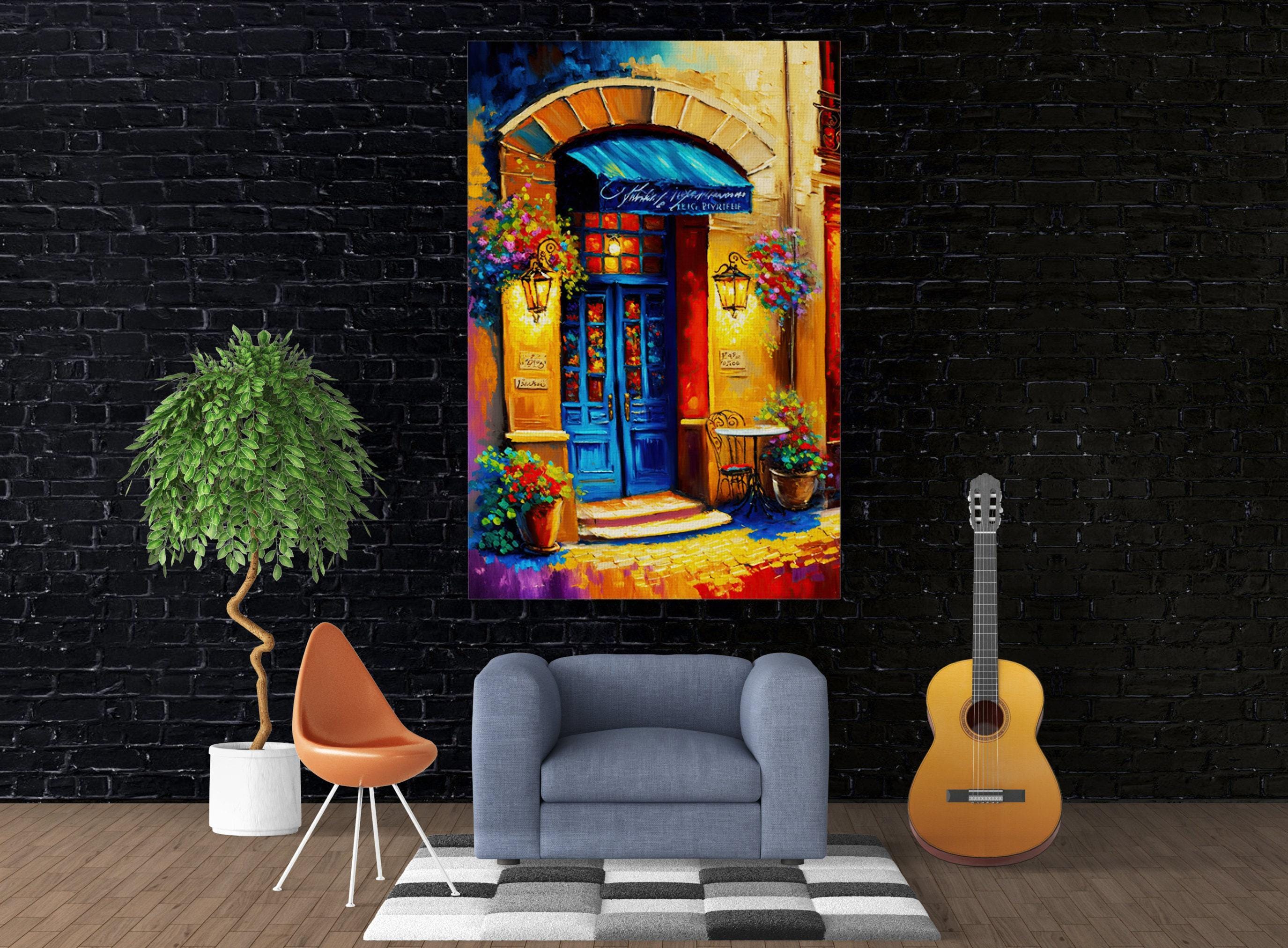 Paris Painting Canvas – Colorful Parisian Canvas Art with Wooden Frame & Fade Resistant Ink
