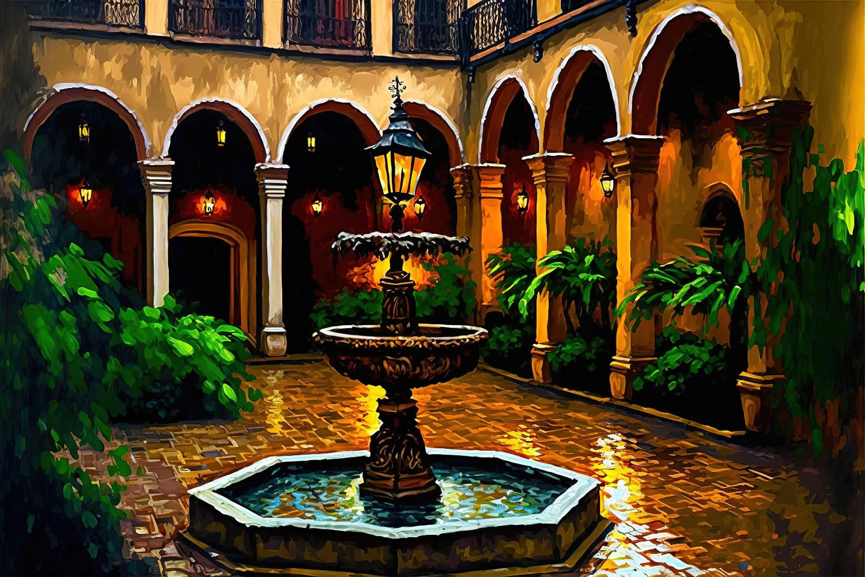 New Orleans Canvas Art - French Quarter Painting | Bourbon Street Giclee Print