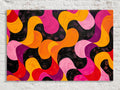 Retro Style Wall Art - Large Abstract Art on Gallery Wrapped Canvas, Ready to Hang