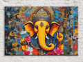 Ganesha Canvas Print - Hindu God Wall Art | Large Canvas Art, Spiritual Painting