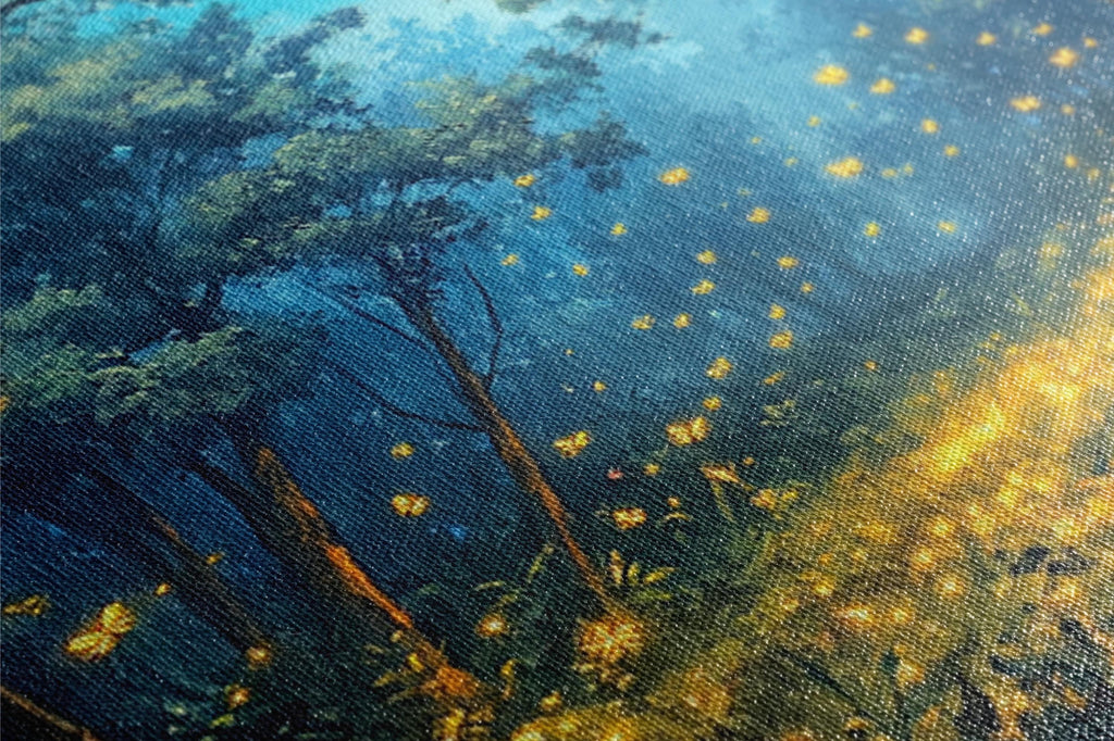 a painting of a forest filled with lots of trees
