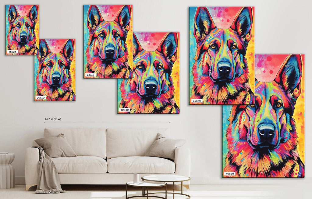 German Shepherd Canvas Print – Large Dog Canvas, Vibrant Pet Art, Gallery Ready Wall Decor