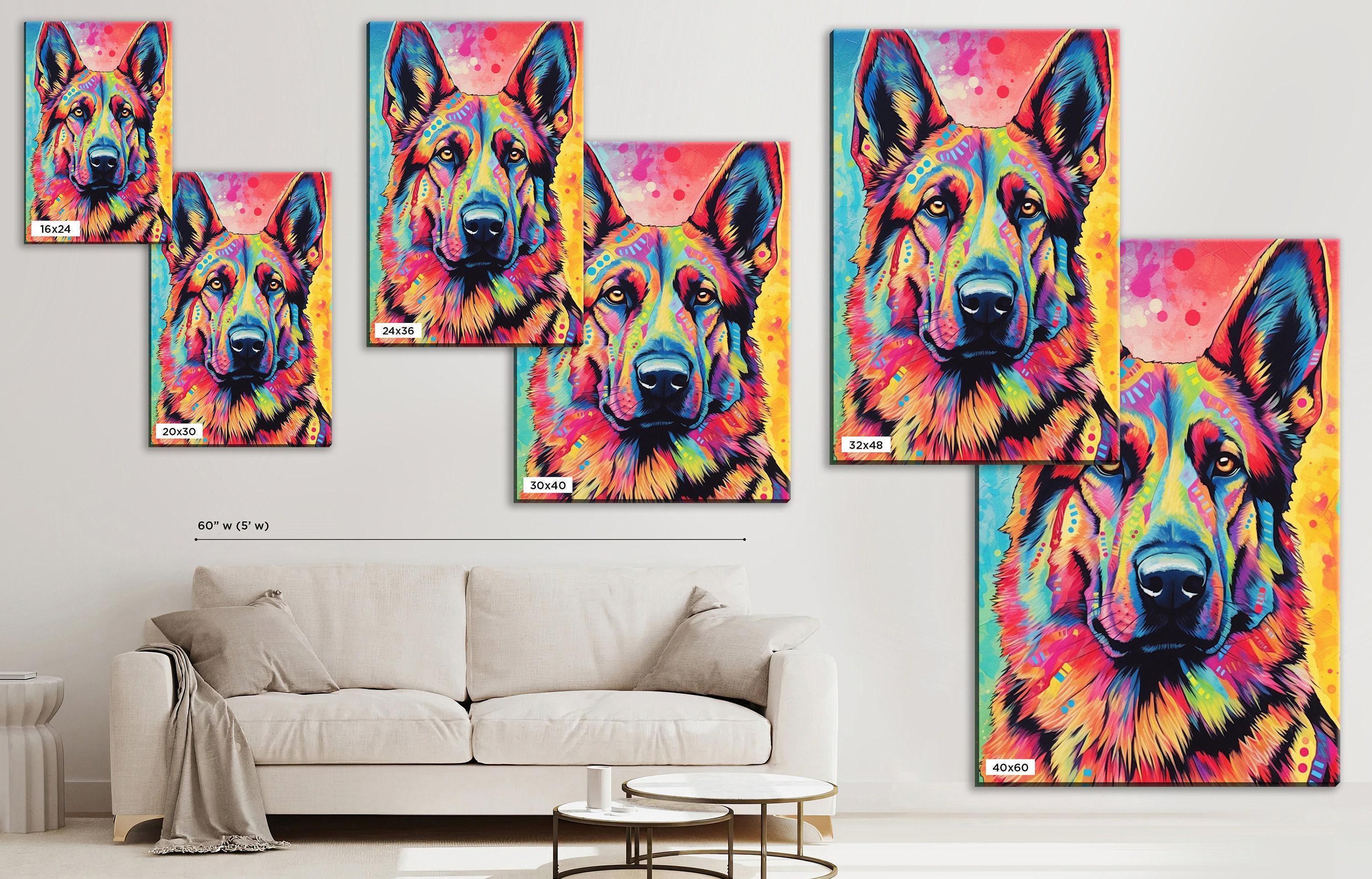 German Shepherd Canvas Print – Large Dog Canvas, Vibrant Pet Art, Gallery Ready Wall Decor