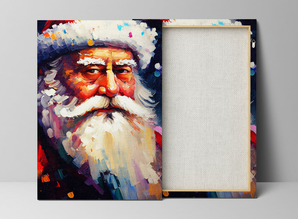 Santa Claus Canvas Print - Festive Holiday Painting | Christmas Wall Art Decor