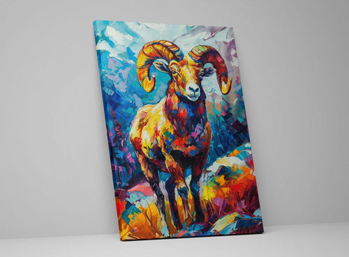 Bighorn Sheep Artwork – Southwest Art Print on Gallery Wrapped Canvas, Ready to Hang