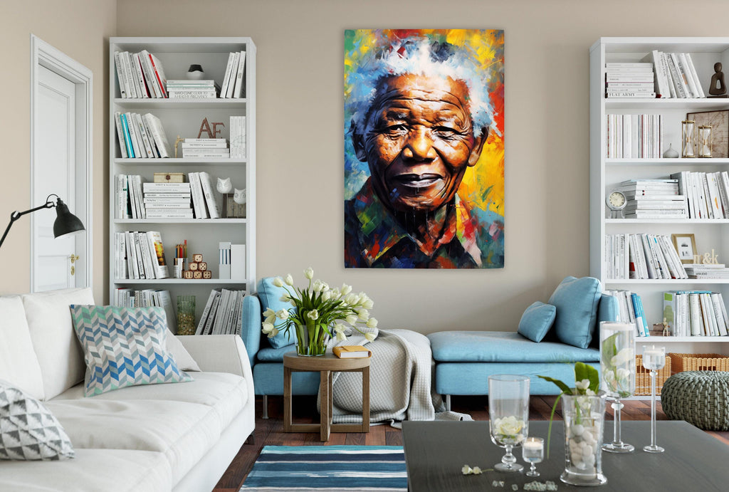 Nelson Mandela Wall Art - Extra Large Canvas Print | Gallery Wrapped, Ready to Hang