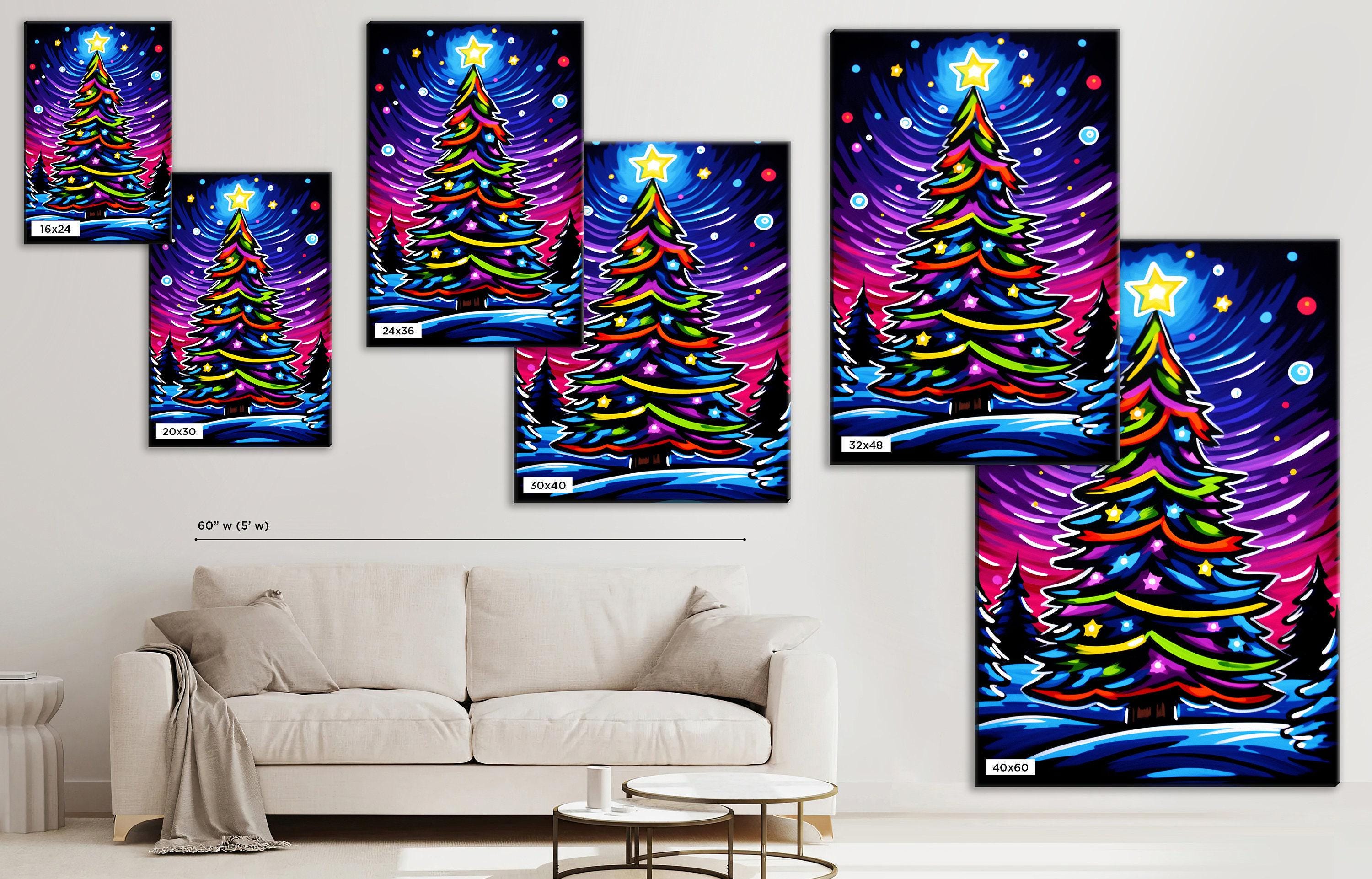 Christmas Tree Canvas Art - Elegant Holiday Wall Decor | Gallery Wrapped Canvas Print