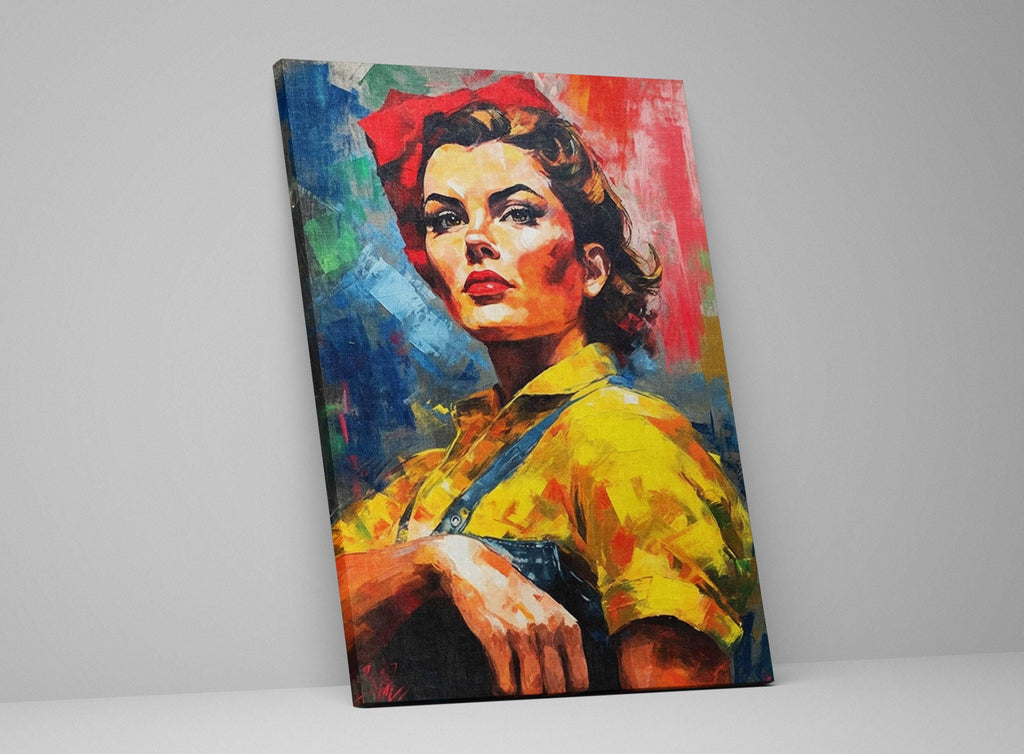 Rosie the Riveter Canvas | Iconic Feminist Wall Art - Large Empowering Print