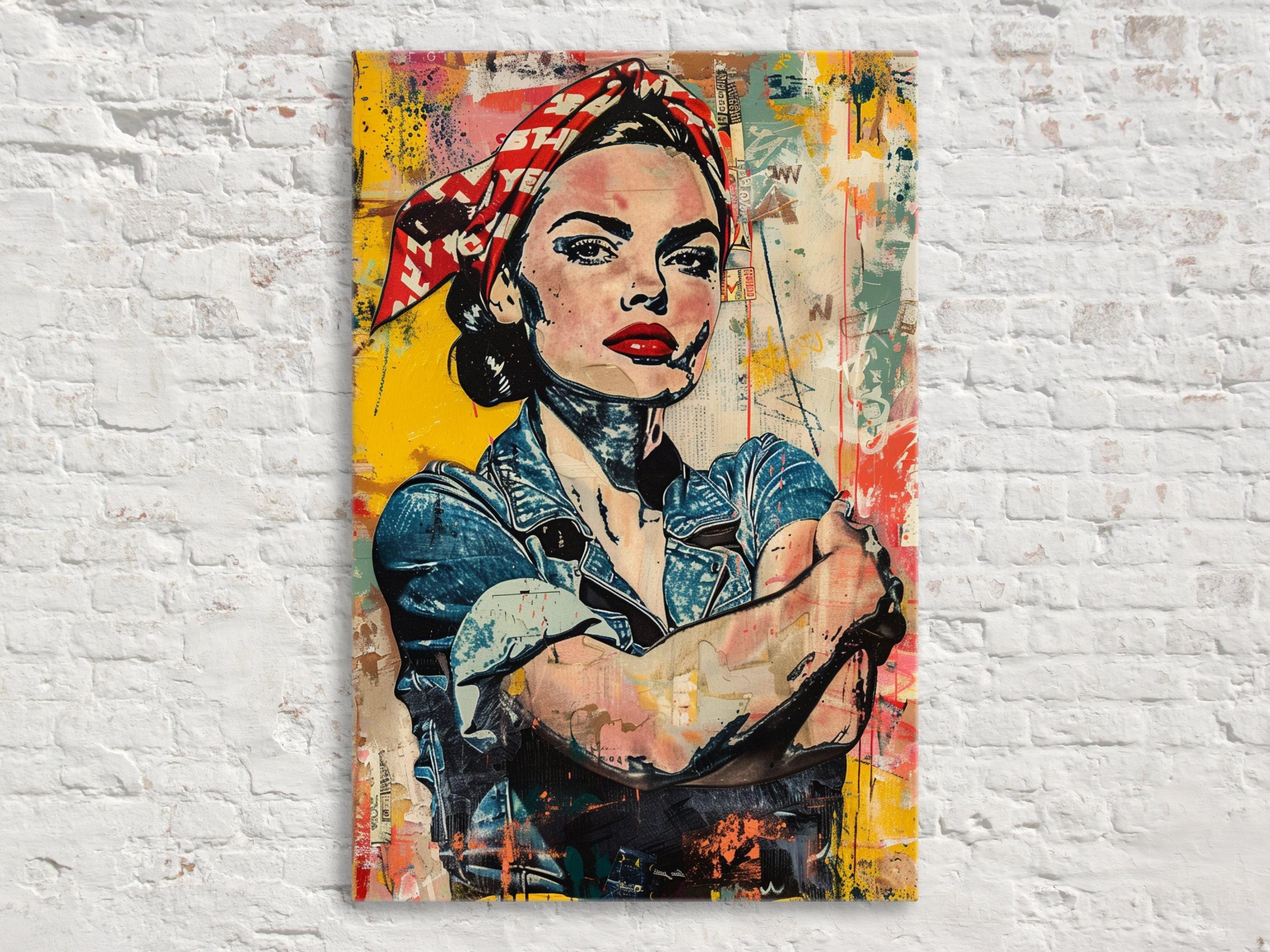 Rosie the Riveter Art - Large Canvas Wall Art | Bold Statement Inspirational Decor
