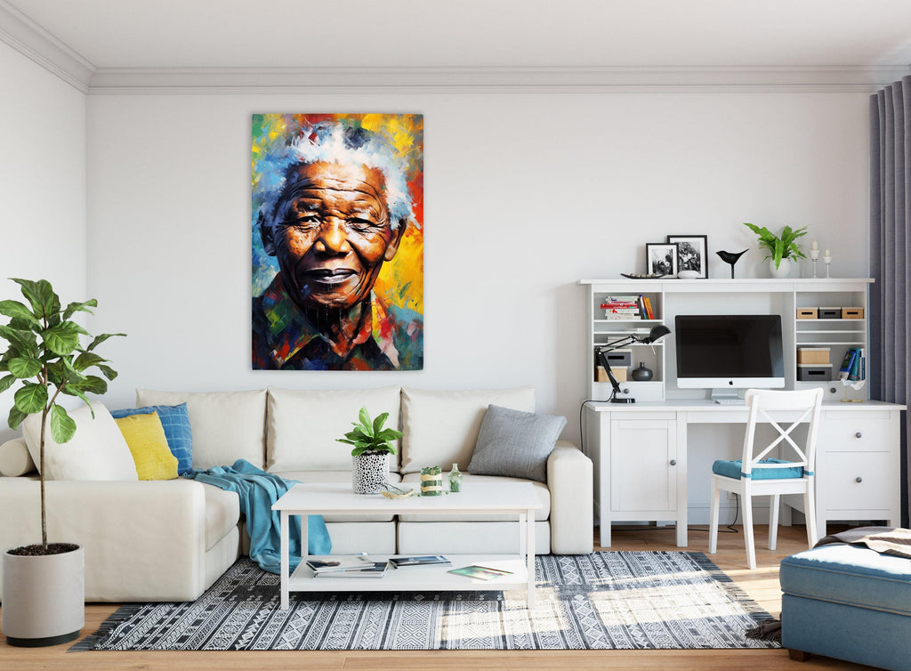 Nelson Mandela Wall Art - Extra Large Canvas Print | Gallery Wrapped, Ready to Hang