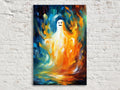 Cute Ghost Wall Art – Halloween Canvas Art | Extra Large Gallery Wrapped Canvas Print