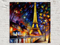 Eiffel Tower Canvas Print – Vibrant Colorful Wall Art With Wooden Frame