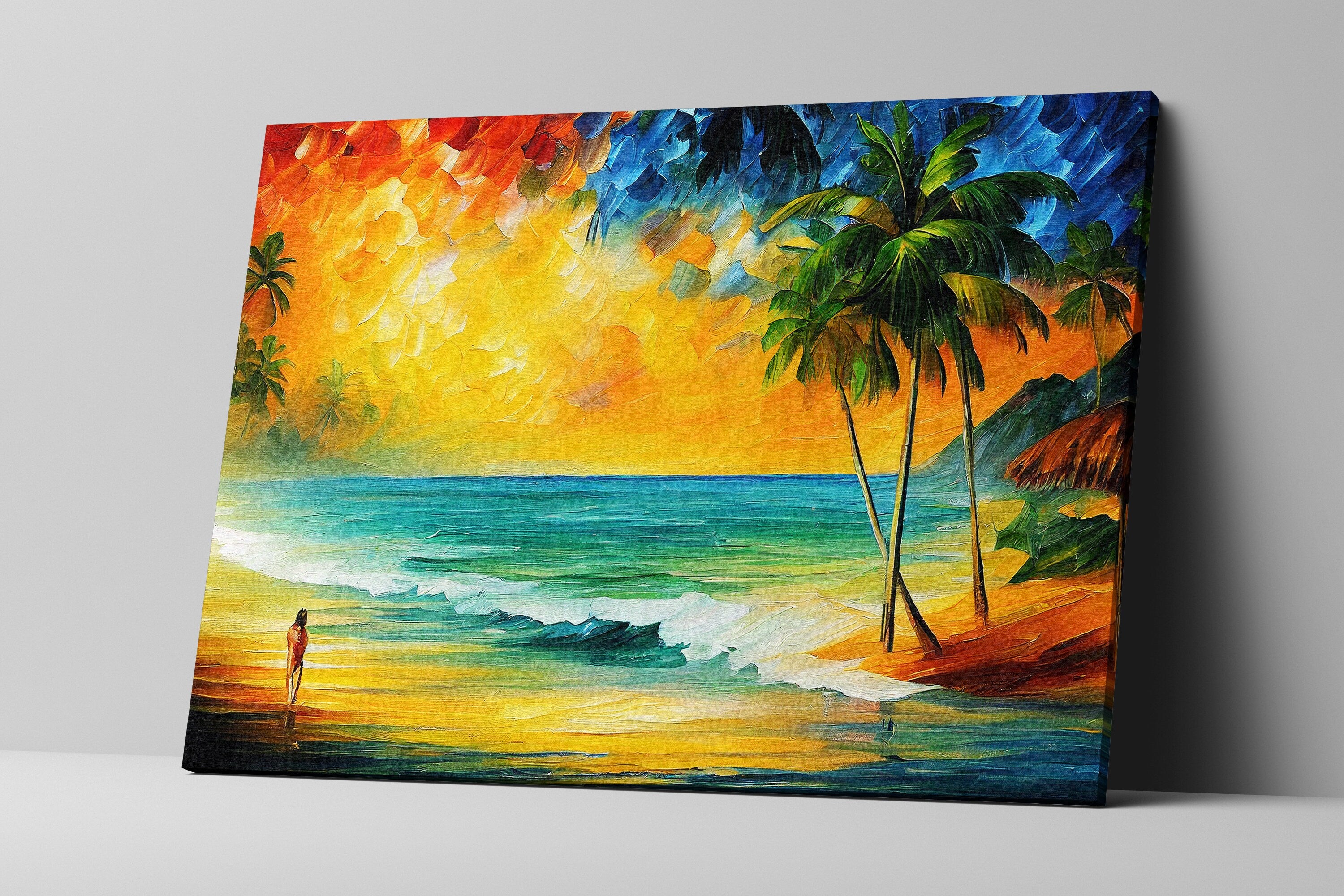 Beach Canvas Print - Vibrant Surf Art Print With Wooden Frame & UV Coated Canvas