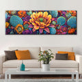 Desert Cactus Wall Art – Panoramic Framed Canvas | Oversized Saguaro Bloom Print