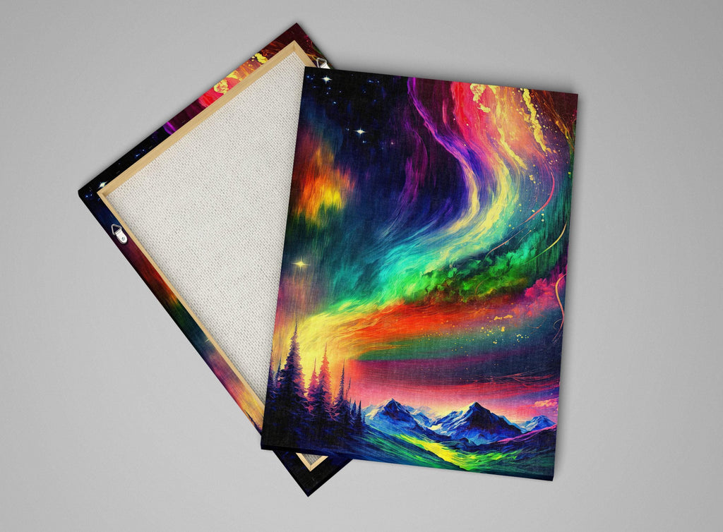Northern Lights Canvas - Vibrant Aurora Borealis Art | Large Gallery Wrapped Canvas Print